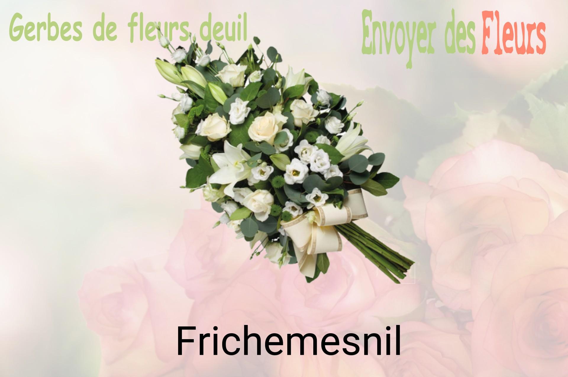 Gerbe de fleurs de deuil livrée à Frichemesnil